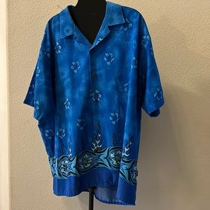 Pineapple Connection Blue Hawaiian Print Shirt 3XL